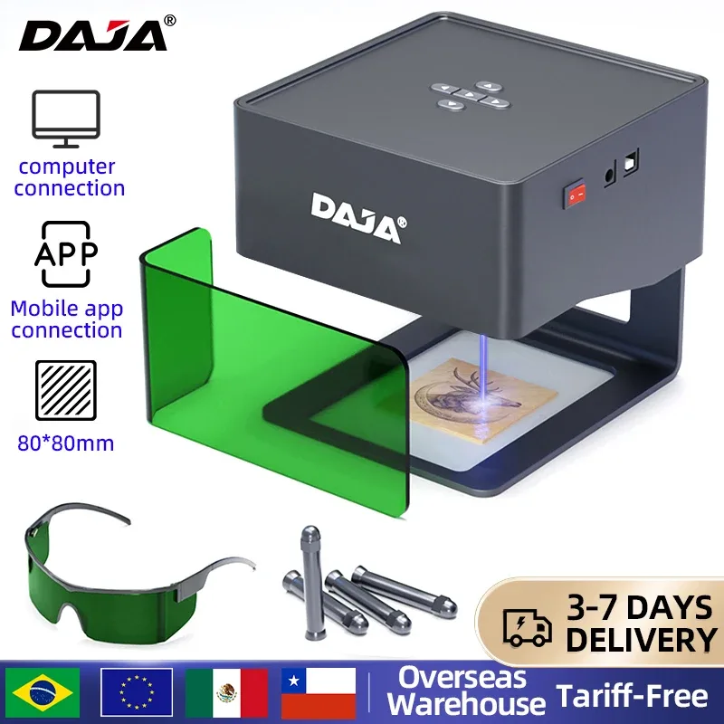 Graveur laser de bureau DJ6, zone 80 × 80 mm