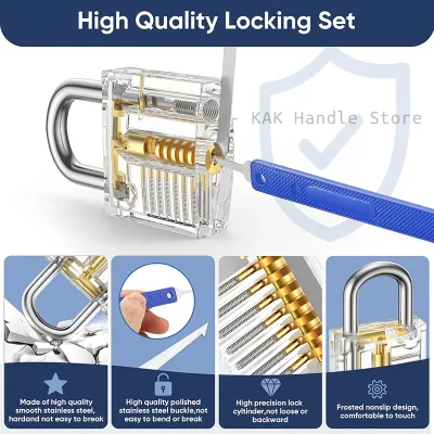 Kit d'outils de serrurier avec cadenas transparents – image 3