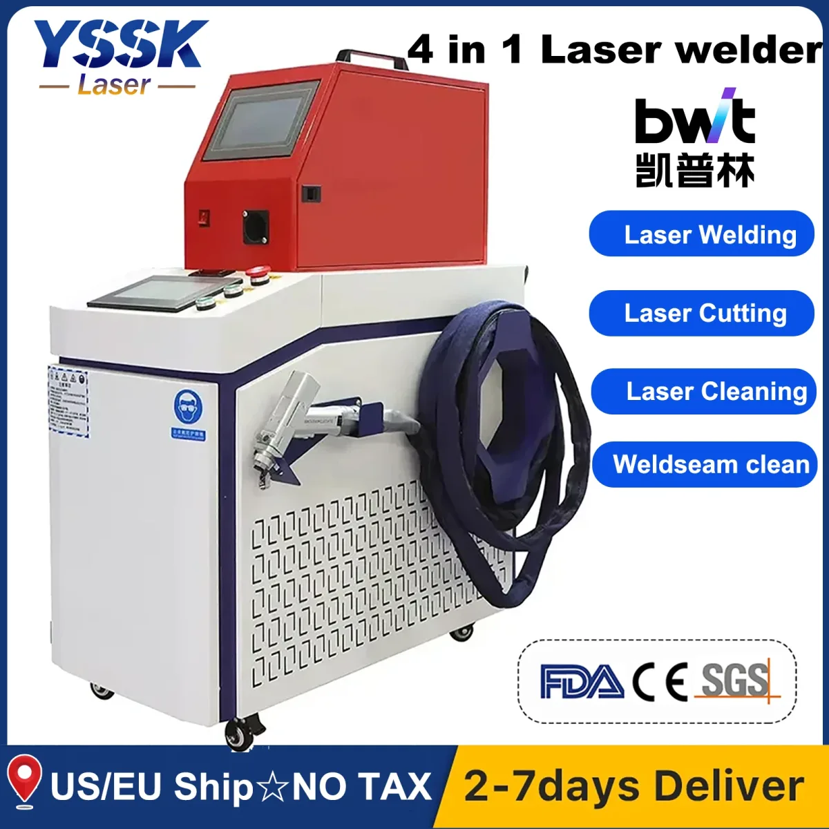 Machine laser portative 1500 W nettoyage et soudage