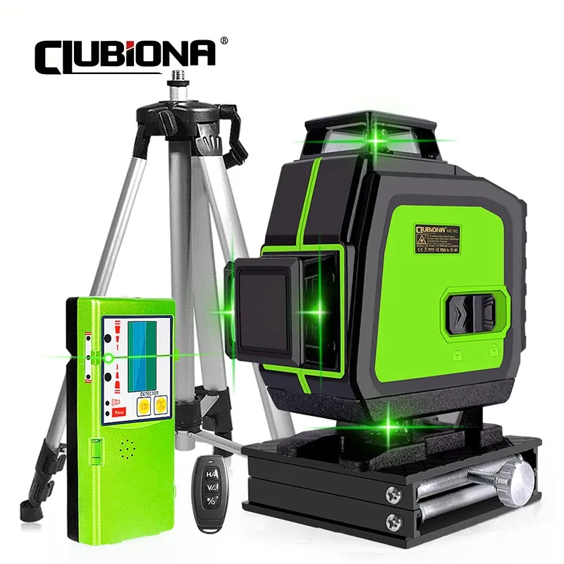 Niveau laser vert 12 lignes avec télécommande