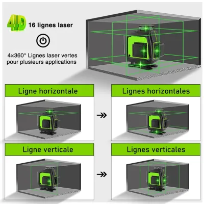 Niveau laser vert 12 lignes avec télécommande – image 3