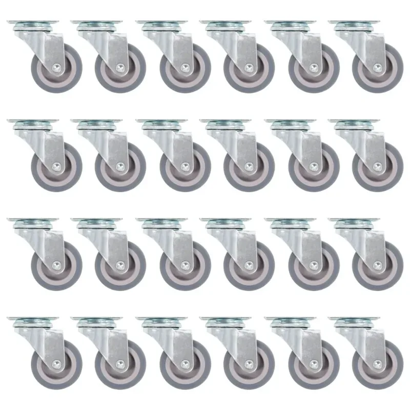 Roulettes pivotantes de 50 mm en TPR, lot de 24